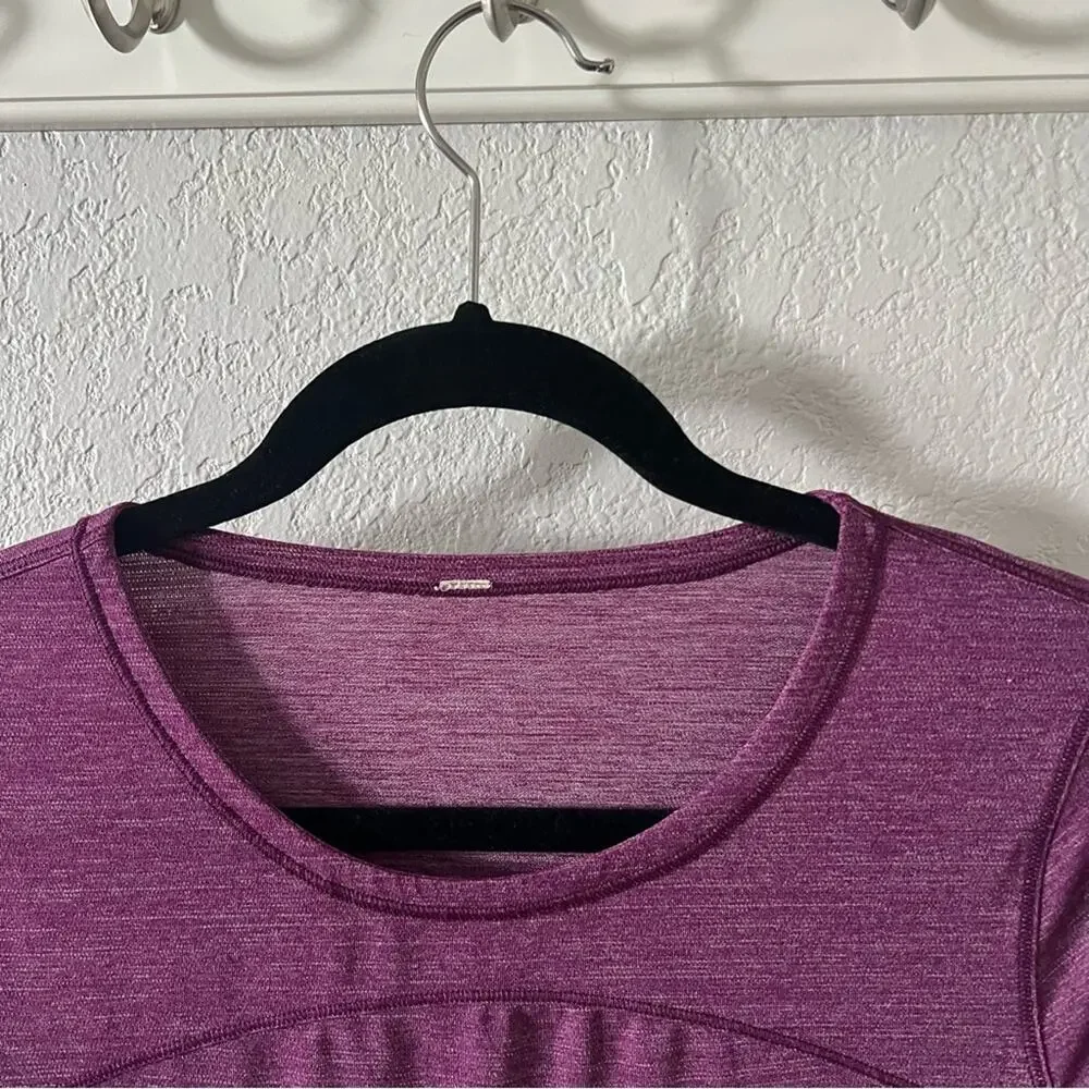 Lululemon On Track Long Sleeve Top in Heather Purple